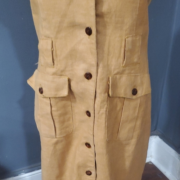 Vtg H.L. Spencer Tan Maxi Dress - Picture 5 of 17